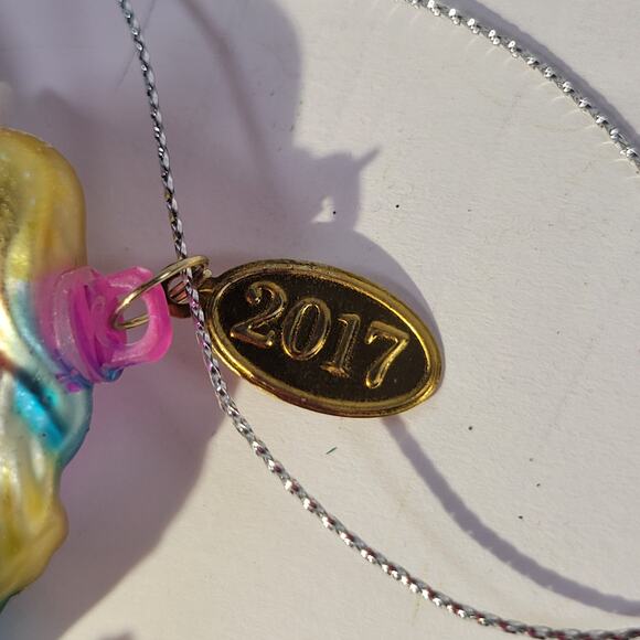 2017 Glass Unicorn Ornament Multicolor Wings Christmas Decoration - Picture 12 of 14